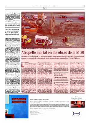 ATROPELLO MORTAL EN LAS OBRAS DE LA M-30 (artculo en formato PDF)
