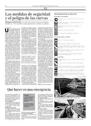 LAS MEDIDAS DE SEGURIDAD Y EL PELIGRO DE LAS CURVAS (CHEQUEO A LA M-30 (III)) (artculo en formato PDF)