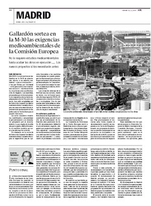 GALLARDN SORTEA EN LA M-30 LAS EXIGENCIAS MEDIOAMBIENTALES DE LA COMISIN EUROPEA (artculo en formato PDF)