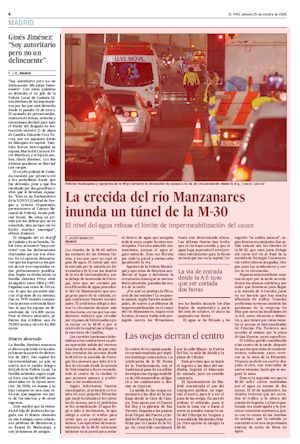 LA CRECIDA DEL RIO MANZANARES INUNDA UN TUNEL DE LA M-30 (artculo en formato PDF)