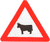 PASO DE ANIMALES DOMESTICOS Peligro por la proximidad de un lugar donde frecuentemente la va puede ser atravesada por animales domsticos.