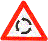 INTERSECCION CON CIRCULACION GIRATORIA Peligro por la proximidad de una interseccin donde la circulacin se efecta de forma giratoria en el sentido de las flechas.