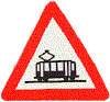 CRUCE DE TRANVIA Peligro por la proximidad de cruce con una lnea de tranva, que tiene prioridad de paso.