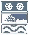 PANEL COMPLEMENTARIO DE UNA SEAL VERTICAL. Indica, bajo otra seal vertical, que sta se refiere a las circunstancias que se sealan en el panel como nieve, lluvia o niebla.