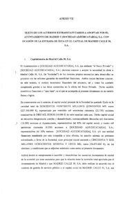 ANEXO VII. MODELO DE LOS ACUERDOS EXTRAESTATUTARIOS A SUSCRIBIR ENTRE EL AYUNTAMIENTO DE MADRID Y LA SOCIEDAD ADJUDICATARIA.