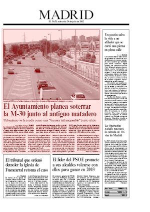 EL AYUNTAMIENTO PLANEA SOTERRAR LA M-30 JUNTO AL ANTIGUO MATADERO (artculo en formato PDF)