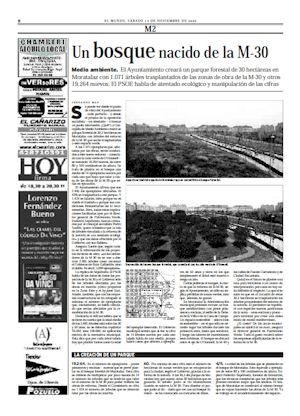 UN BOSQUE NACIDO DE LA M-30 (artculo en formato PDF)