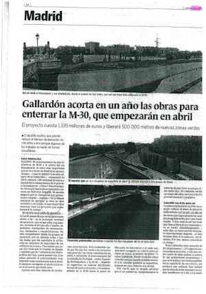 GALLARDON ACORTA EN UN AO LAS OBRAS PARA ENTERRAR LA M-30, QUE EMPEZARAN EN ABRIL  (artculo en formato PDF)