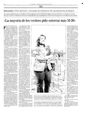 LA MAYORIA DE LOS VECINOS PIDE SOTERRAR MAS M-30 (artículo en formato PDF)