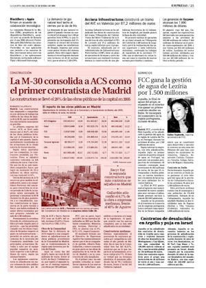 LA M-30 CONSOLIDA A ACS COMO EL PRIMER CONTRATISTA DE MADRID (artículo en formato PDF)