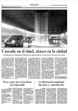 CASCADA EN EL TUNEL, ATASCO EN LA CIUDAD (artículo en formato PDF)