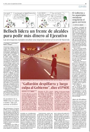 "GALLARDON DESPILFARRA Y LUEGO CULPA AL GOBIERNO", DICE EL PSOE (artículo en formato PDF)